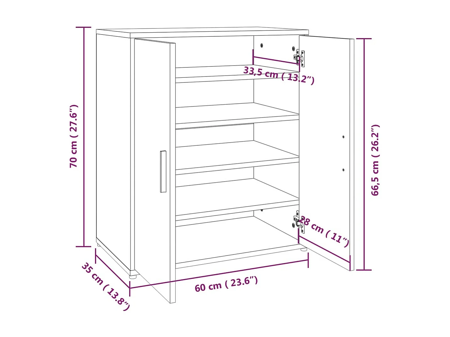 Zapatero Sonoma 60 x 35 x 70 cm madera contrachapada gris 02_0043430