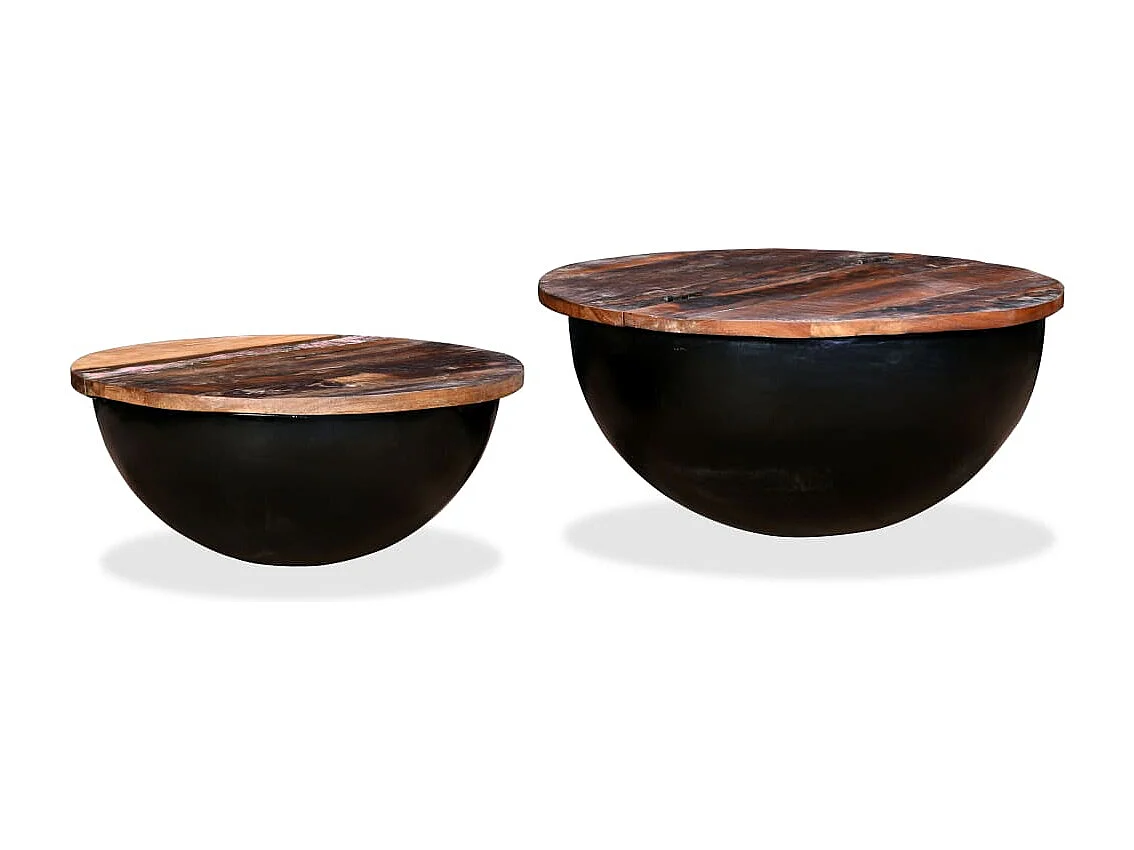 Ensemble de table basse bois marron 60 x 60 x 27 cm 02_0042122