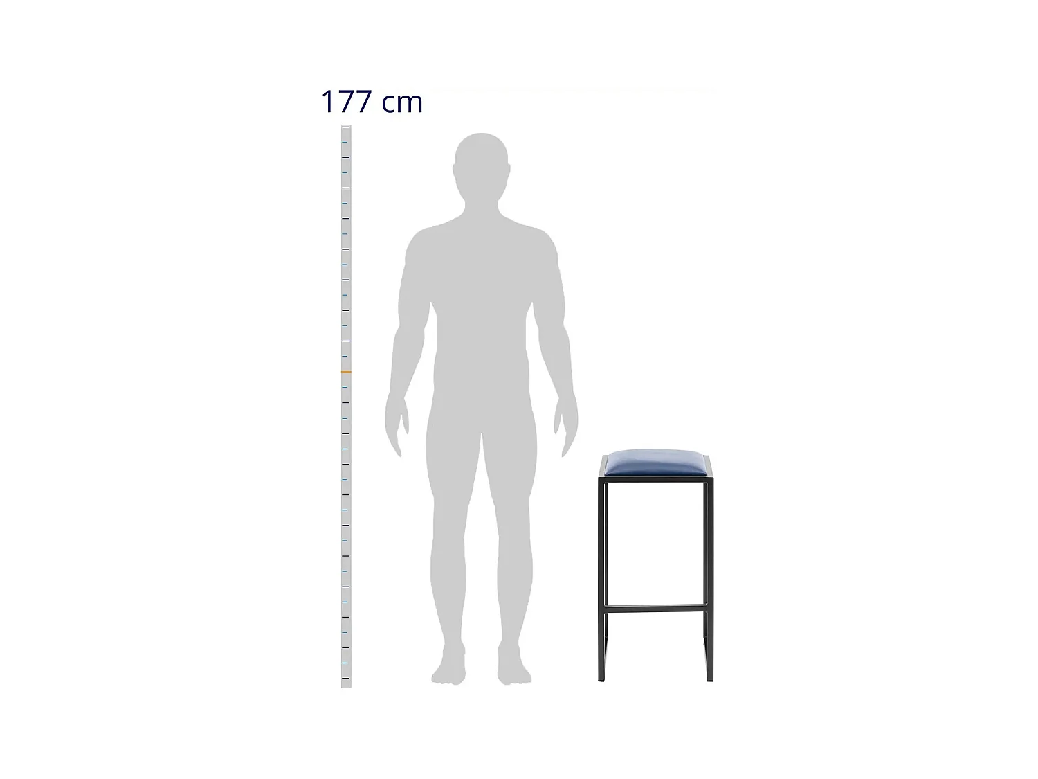 Tabouret de bar industriel métal bleue 35 x 35 x 68 cm 14_0010063