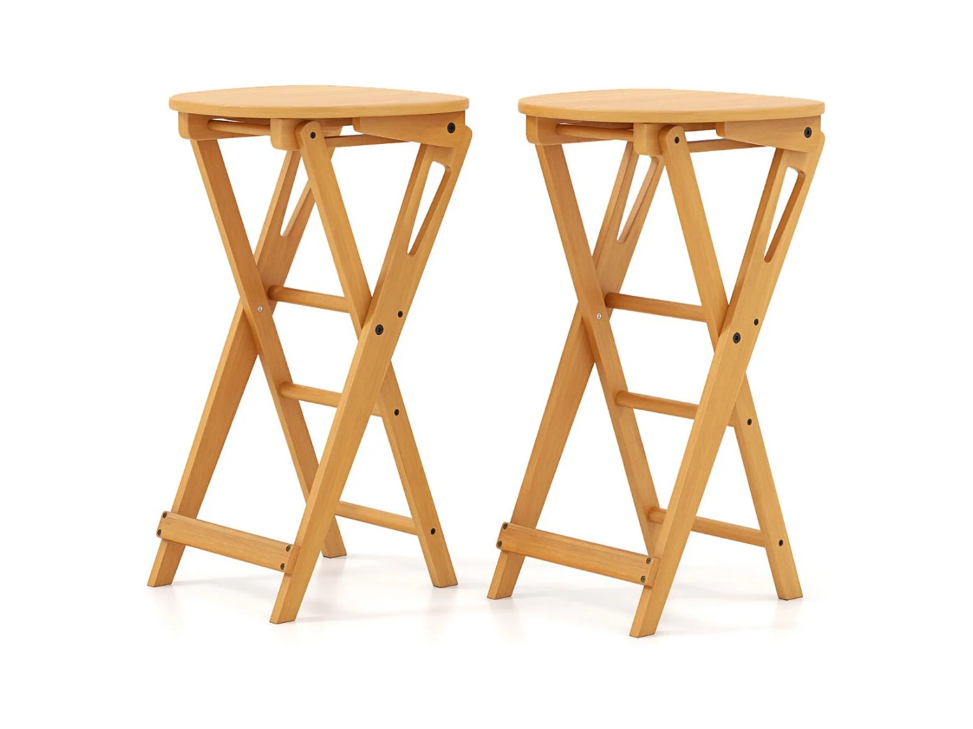 Set di 2 sgabelli da bar pieghevoli in bambù sgabello alto sedia da bar bistrot con poggiapiedi maniglie nessun montaggio richiesto 36 x 33 x 61 cm 20_0005858