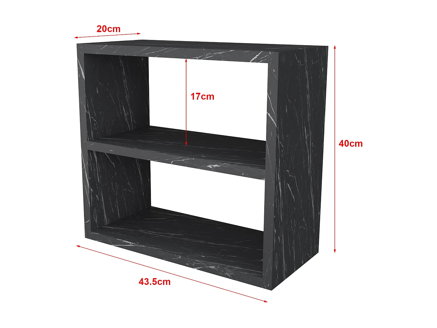Scaffale da cucina indipendente a 2 livelli 40 x 435 x 20 cm Marmo Nero 03_0006967