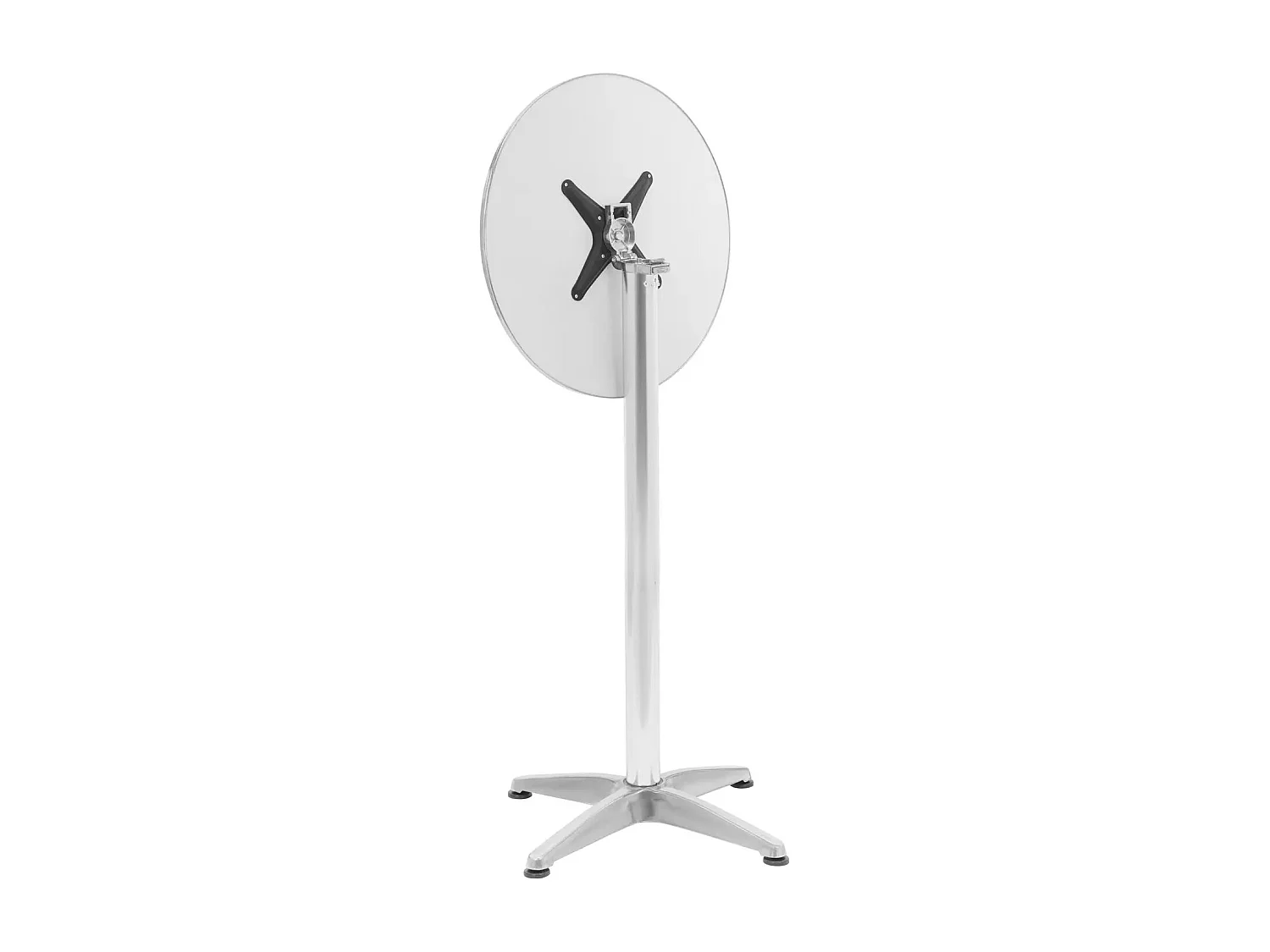 Set di 2 tavoli rotondi diametro 60 cm pieghevoli regolabili in altezza acciaio inox 14_0010034