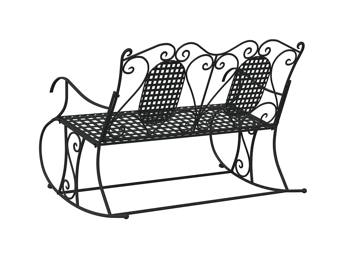Banc de jardin meuble noire 113 x 84 x 94 cm 02_0011846
