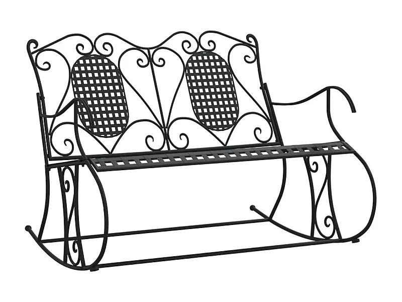 Banc de jardin meuble noire 113 x 84 x 94 cm 02_0011846