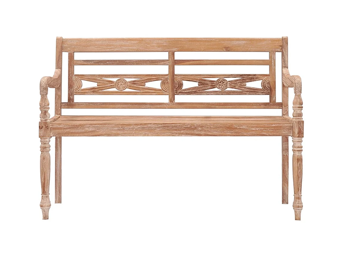 Banc de jardin meuble bois blanche 120 x 51.5 x 84 cm 02_0011031