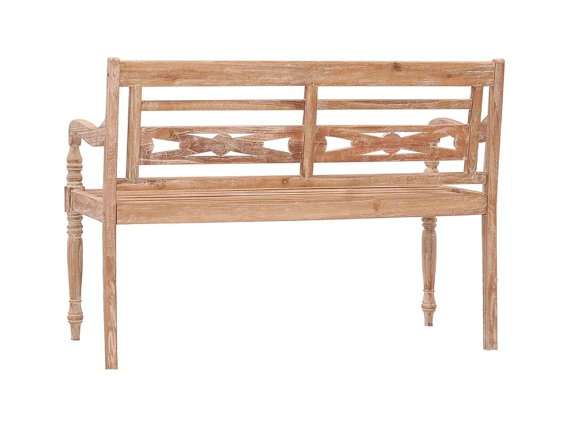 Banc de jardin meuble bois blanche 120 x 51.5 x 84 cm 02_0011031