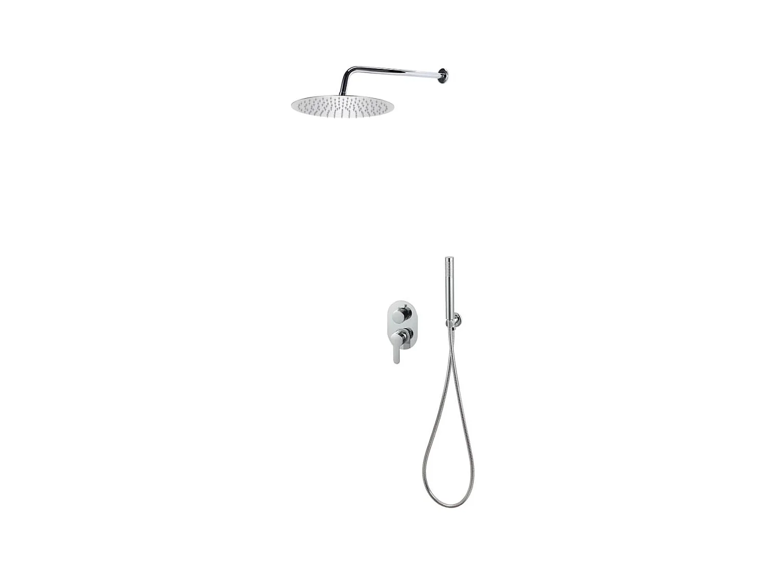 Set completo sistema de ducha rociador de ducha acero inoxidable plateado 02_0003104