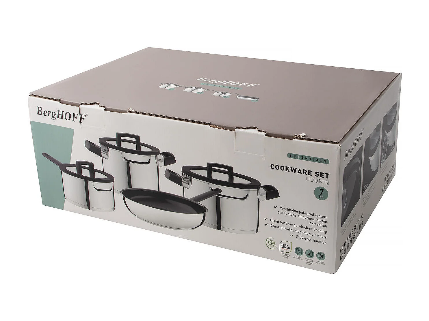 Berghoff Batterie de cuisine 3 pièces acier inoxidable - 1111051