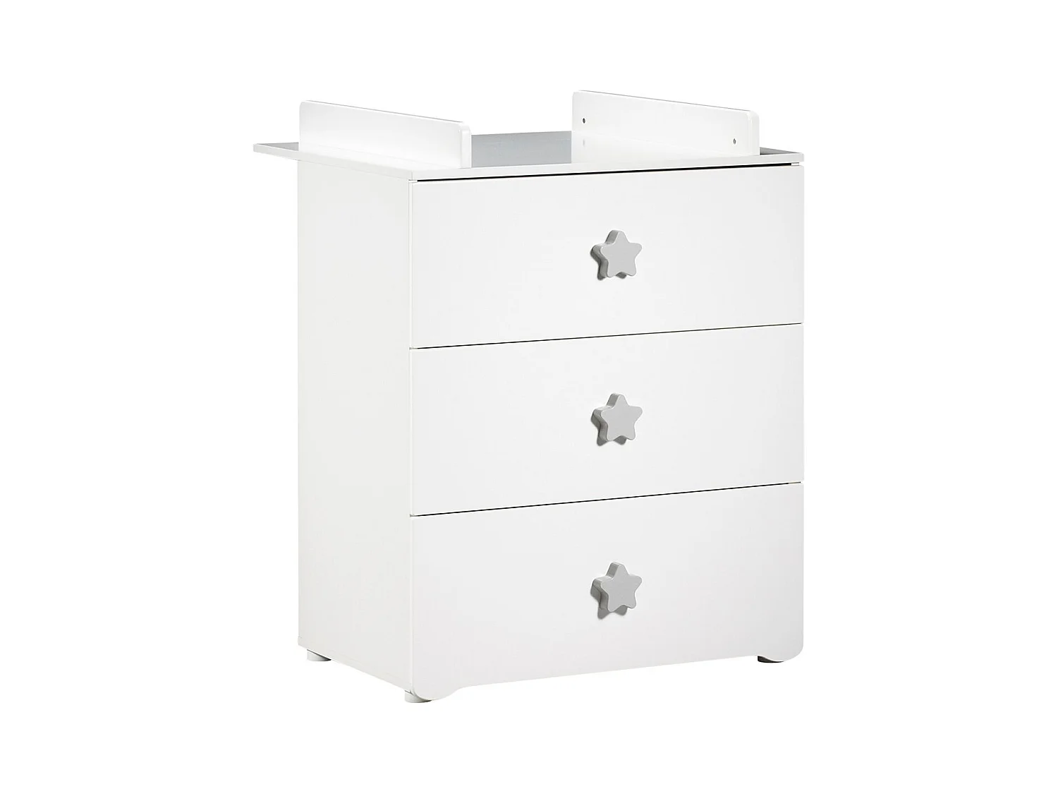 Chambre complète bébé avec lit 120x60cm à barreauxet commode à langer 3 tiroirs BASIC - BabyPrice