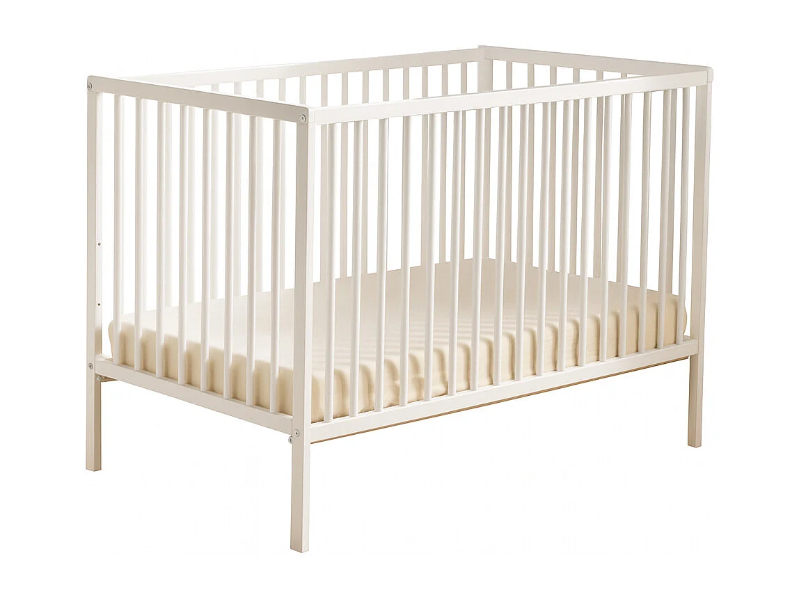 Chambre complète bébé avec lit 120x60cm à barreauxet commode à langer 3 tiroirs BASIC - BabyPrice