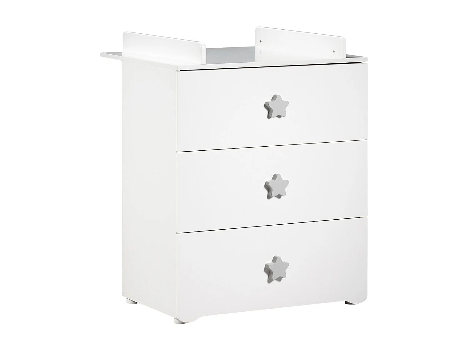 Chambre complète bébé avec lit 120x60cm à barreauxet commode à langer 3 tiroirs BASIC - BabyPrice
