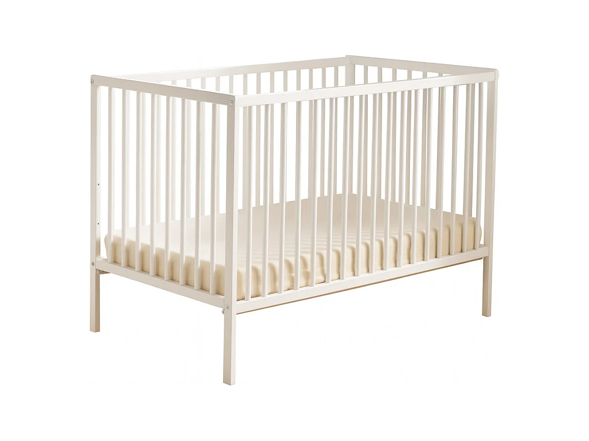 Chambre complète bébé avec lit 120x60cm à barreauxet commode à langer 3 tiroirs BASIC - BabyPrice