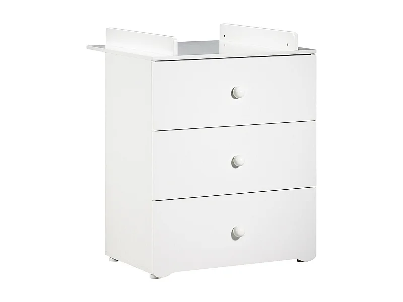 Chambre complète bébé avec lit 120x60cm à barreauxet commode à langer 3 tiroirs BASIC - BabyPrice