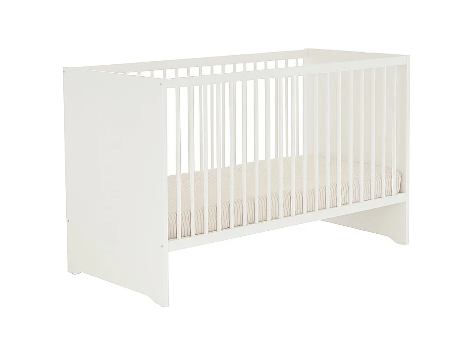 Chambre complète bébé avec lit 120x60cm et commode à langer 3 tiroirs BASIC - BabyPrice