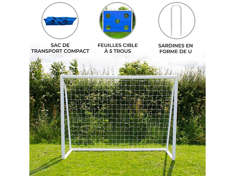 240cm x 182cm Voetbaldoel, Draagtas en Doelscherm