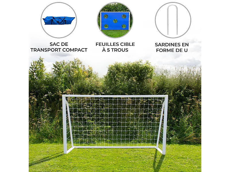 Portería Fútbol Impermeable Plegable Portátil 185x121cm Estuche Transporte y Hoja Meta