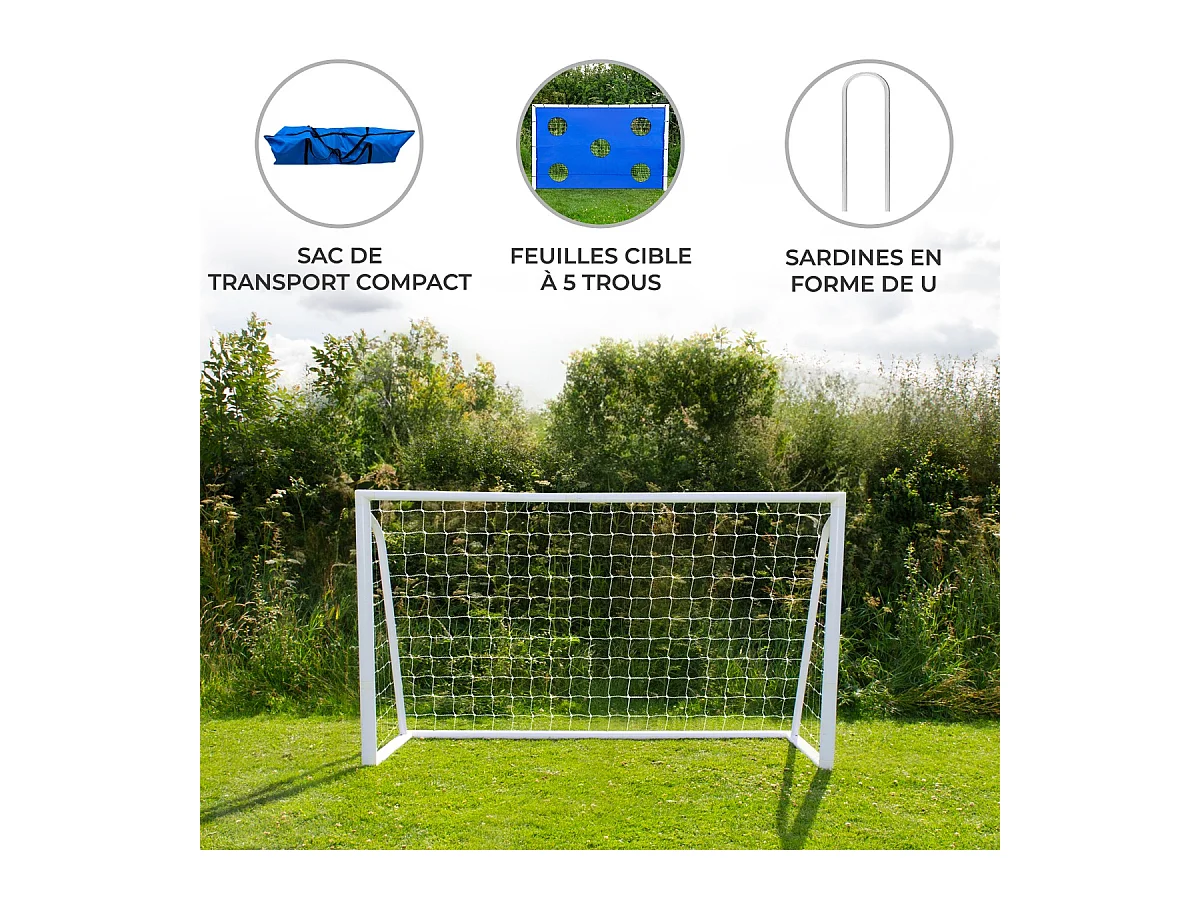 Portería Fútbol Impermeable Plegable Portátil 185x121cm Estuche Transporte y Hoja Meta