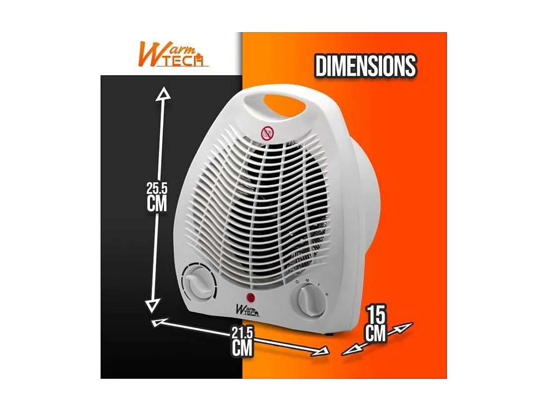 Chauffage soufflant - 2000W - WARM TECH - 240V - Jusqu'a 15m3 - Blanc