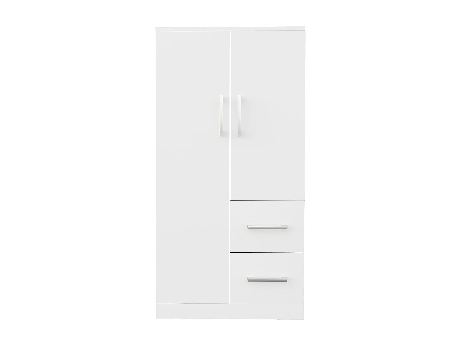 Kleiderschrank 70x40x135 cm - 2 Türen - 2 Schubladen - mit Staufächern - weiß
