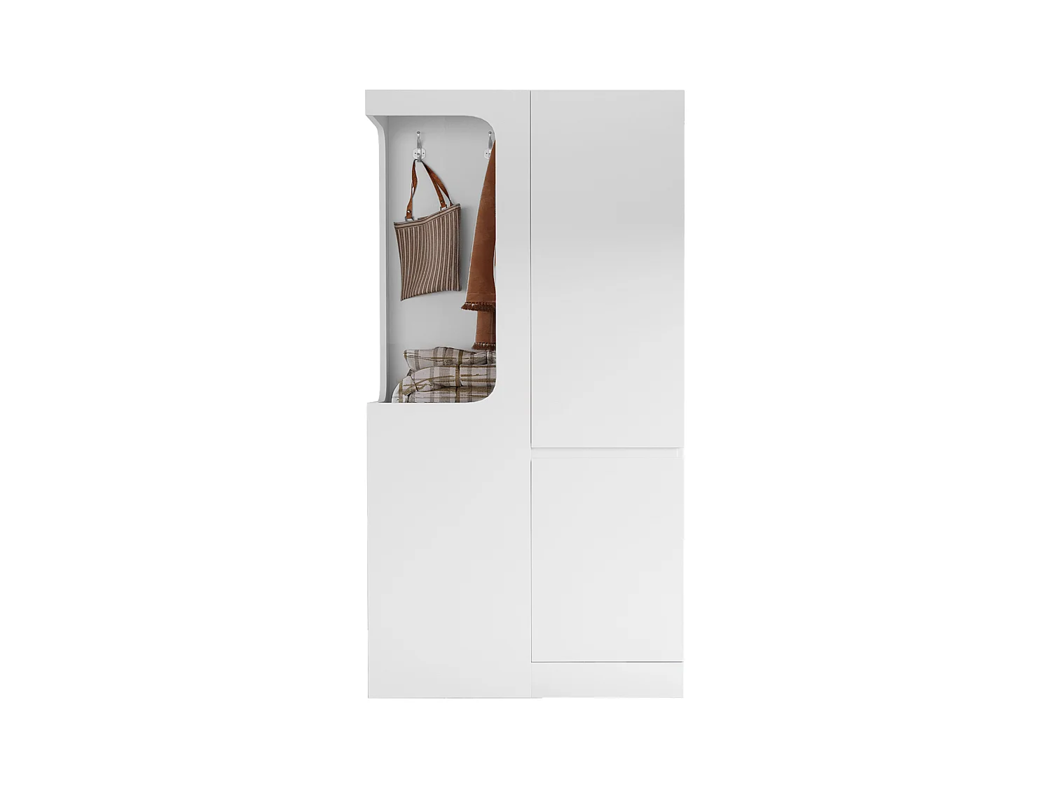 Armoire 70x40x170 cm - avec 4 tiroirs - avec 2 portes - avec compartiments de rangement - blanc