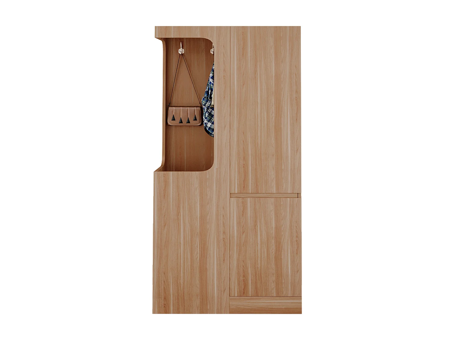 Kleiderschrank 70x40x170 cm - mit 4 Schubladen - mit 2 Türen - mit Staufächern - natur