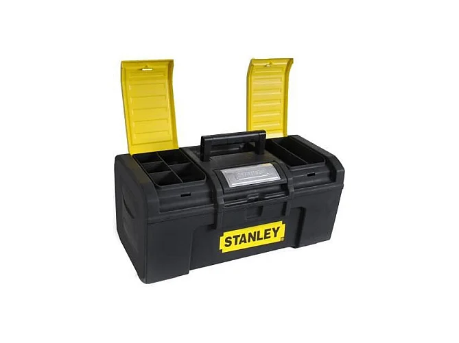 Boîte à Outils 40 cm Ouverture 1 main Stanley - Structure Robuste & Plateau Porte-Outils Mobile
