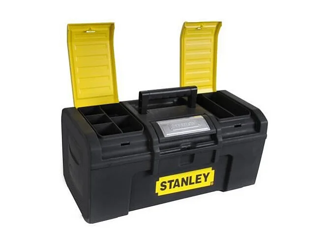 Boîte à Outils 40 cm Ouverture 1 main Stanley - Structure Robuste & Plateau Porte-Outils Mobile