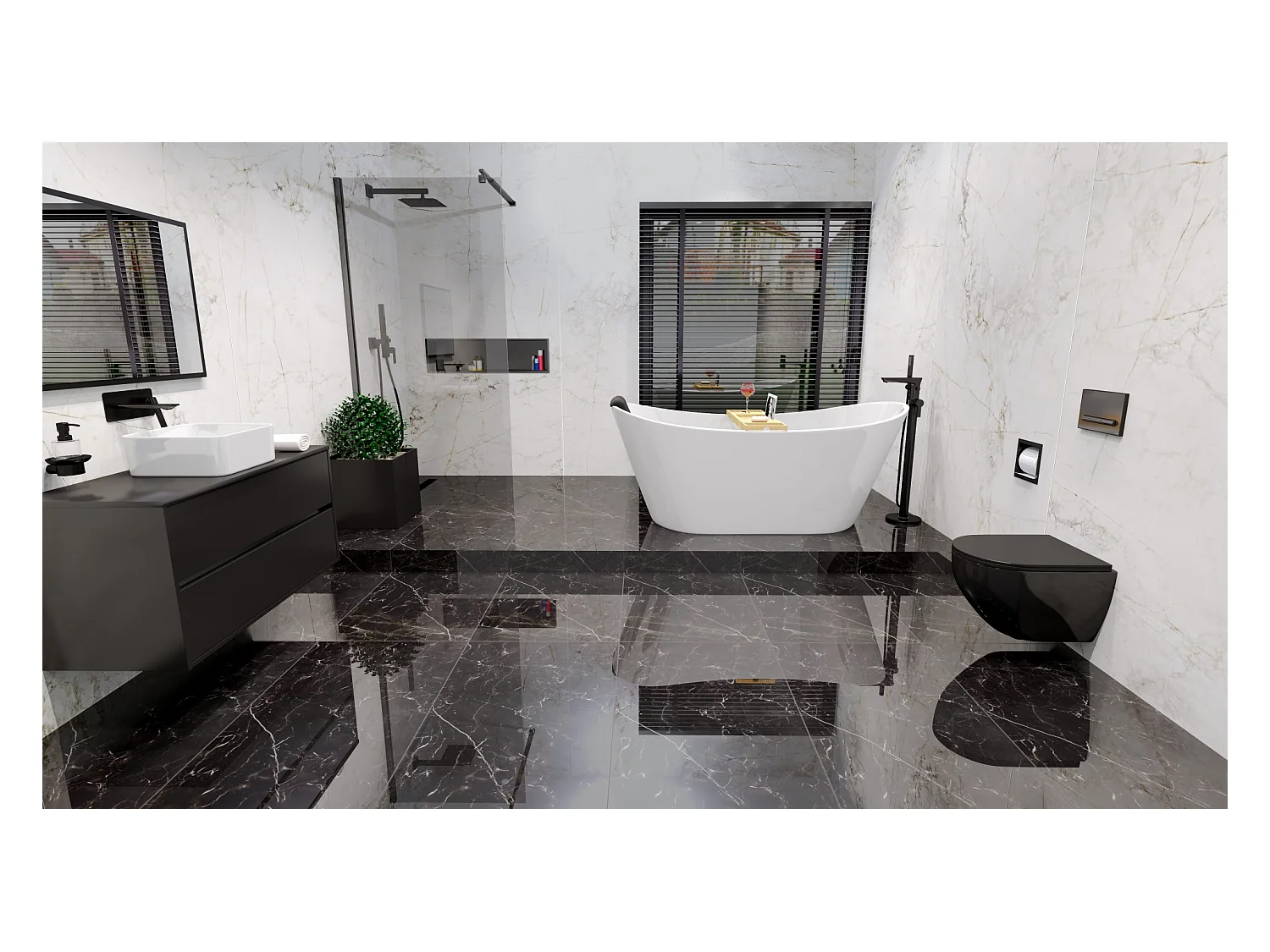 Paroi de douche à l'italienne Walk-In KETIL Noir 80x195 cm 8 mm Transparent Nano verre