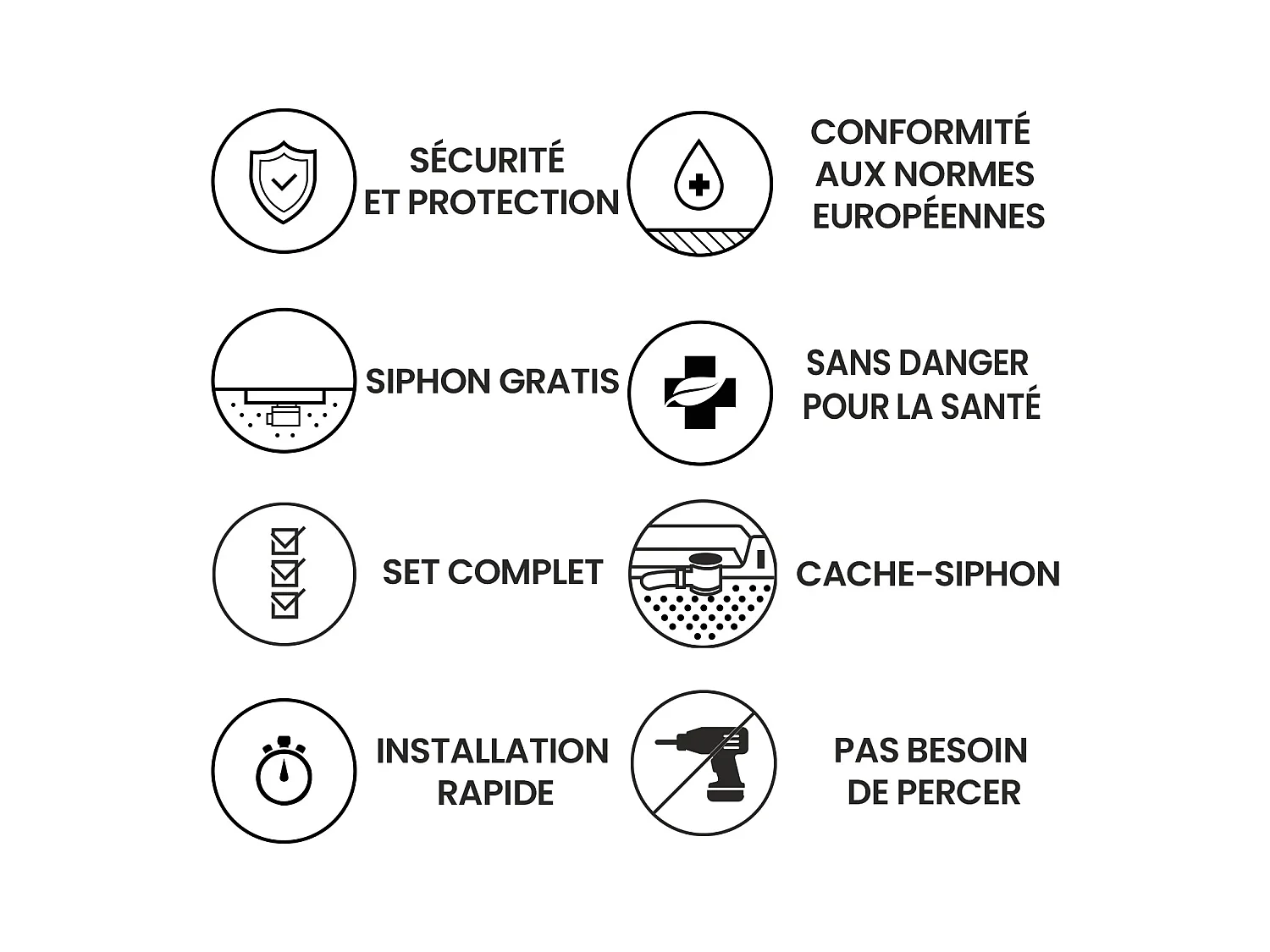 Receveur de douche VIDAR 90x90 Carré Noir + Paroi de douche à l'italienne KETIL Noir 90x195 8 mm Transparent Nano Verre