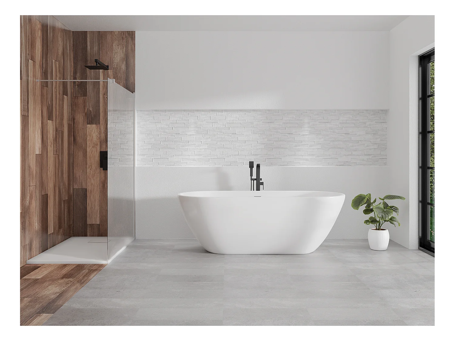 Paroi de douche à l'italienne Walk-In KETIL 90x195 cm 8 mm Transparent Nano verre