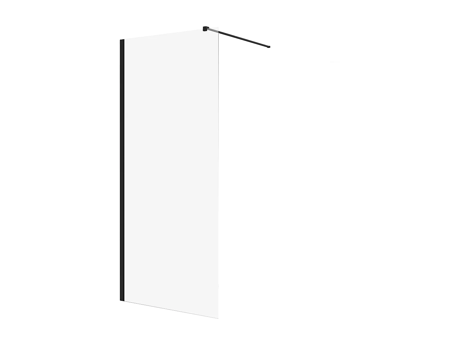 Paroi de douche à l'italienne Walk-In KETIL Noir 110x195 cm 8 mm Transparent Nano verre