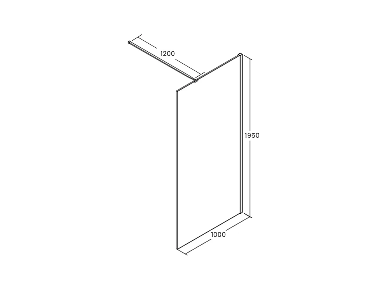 Paroi de douche à l'italienne Walk-In KETIL 100x195 cm 8 mm Transparent Nano verre
