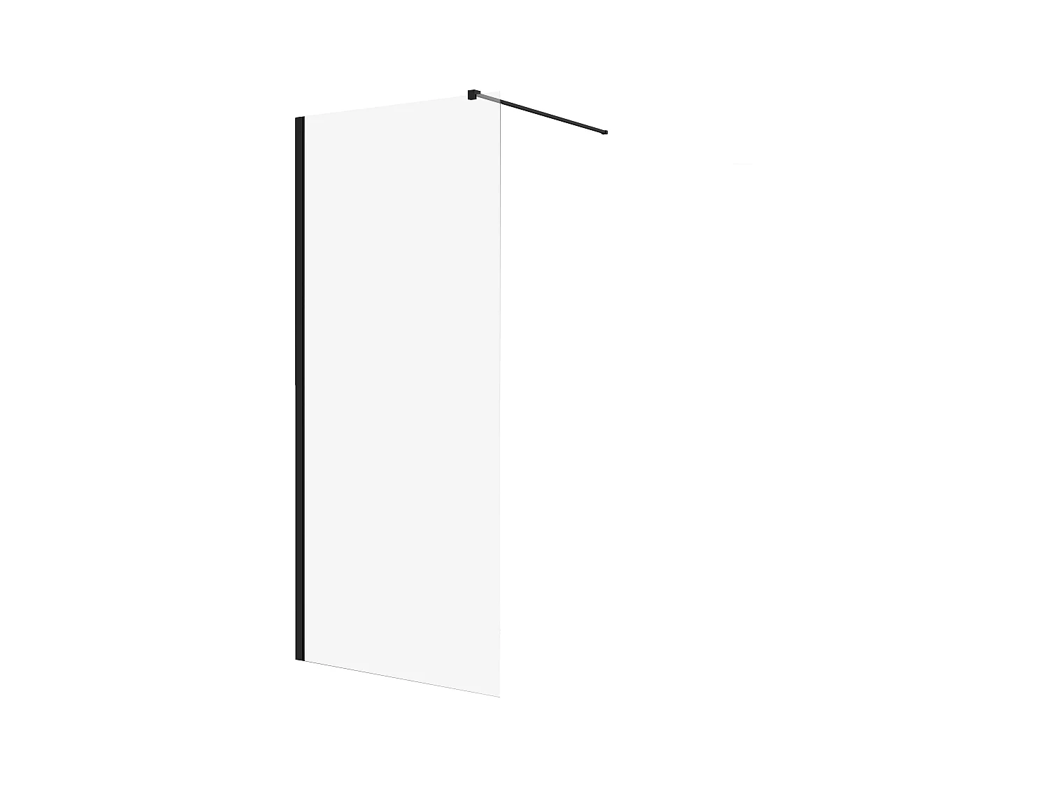 Paroi de douche à l'italienne Walk-In KETIL Noir 90x195 cm 8 mm Transparent Nano verre