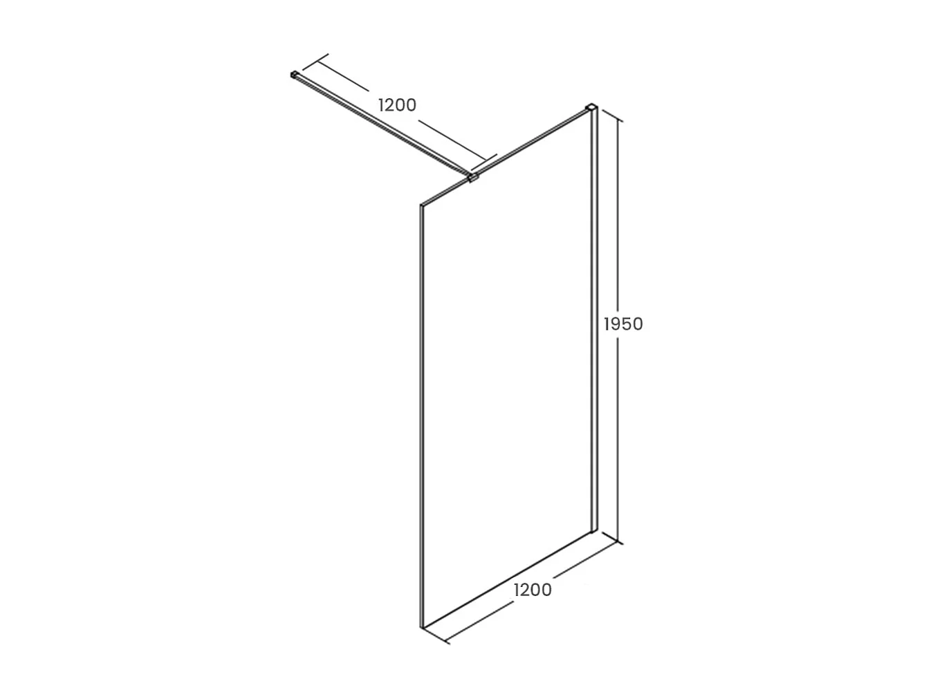 Walk-In Duschwand KETIL 120x195 cm 8 mm Transparent Nano-Glas