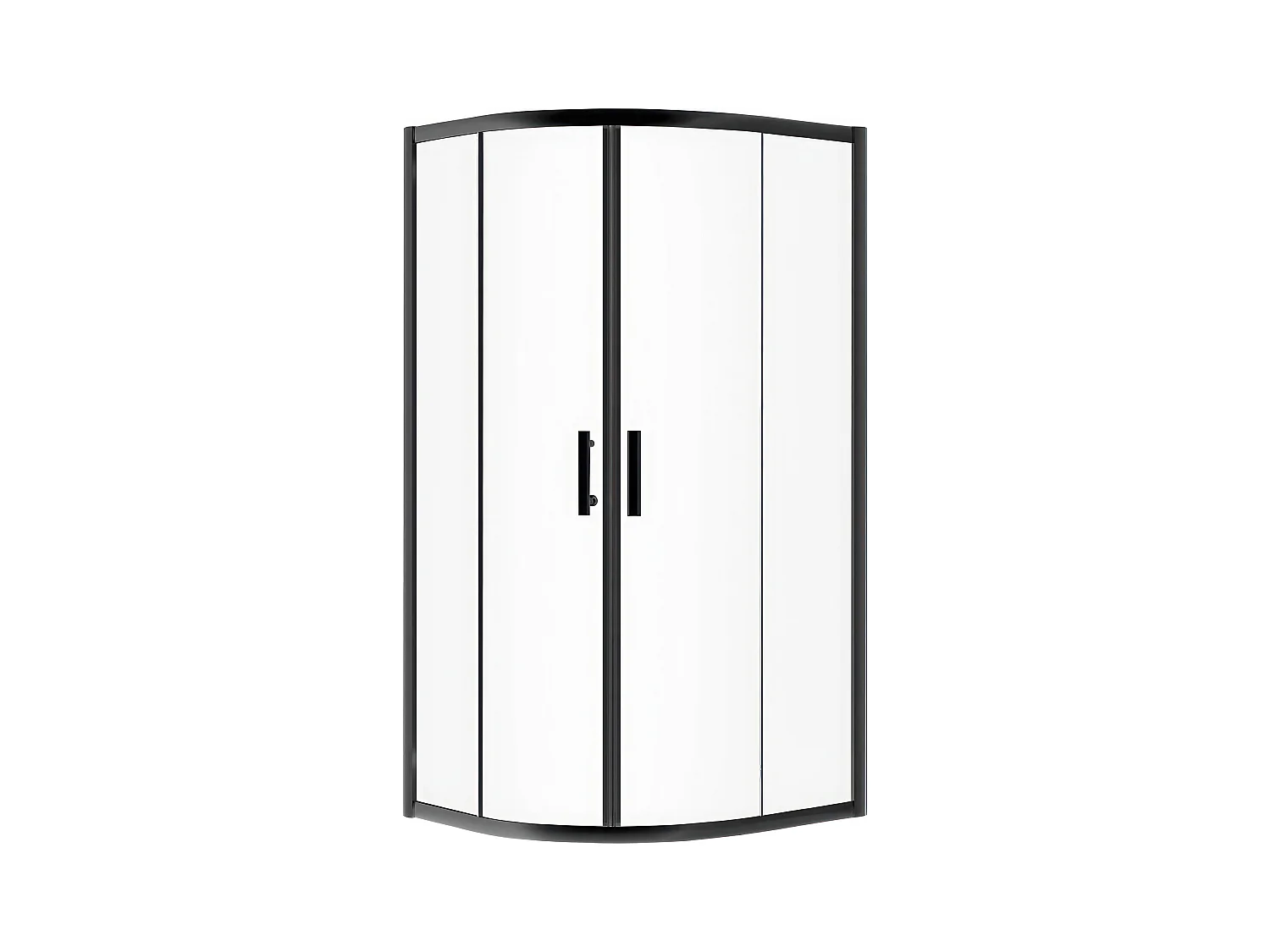 Cabine de douche quart de cercle HELA Noir 80x80 190 cm Nano-Verre Transparent Trempé