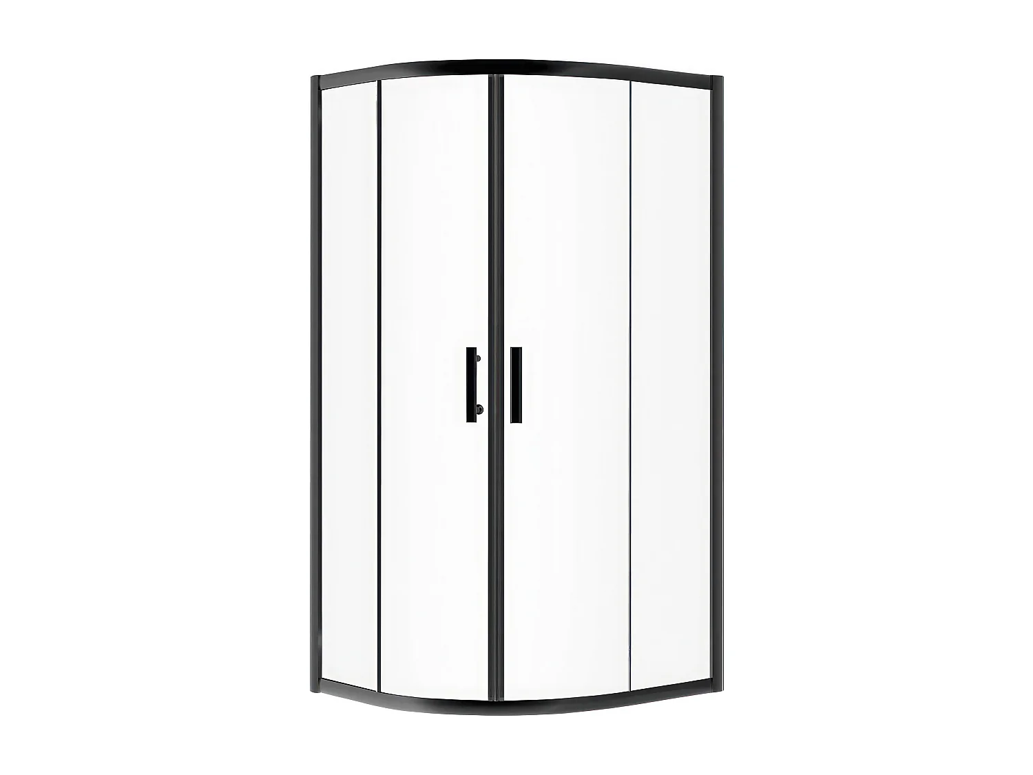 Cabine de douche quart de cercle HELA Noir 80x80 190 cm Nano-Verre Transparent Trempé