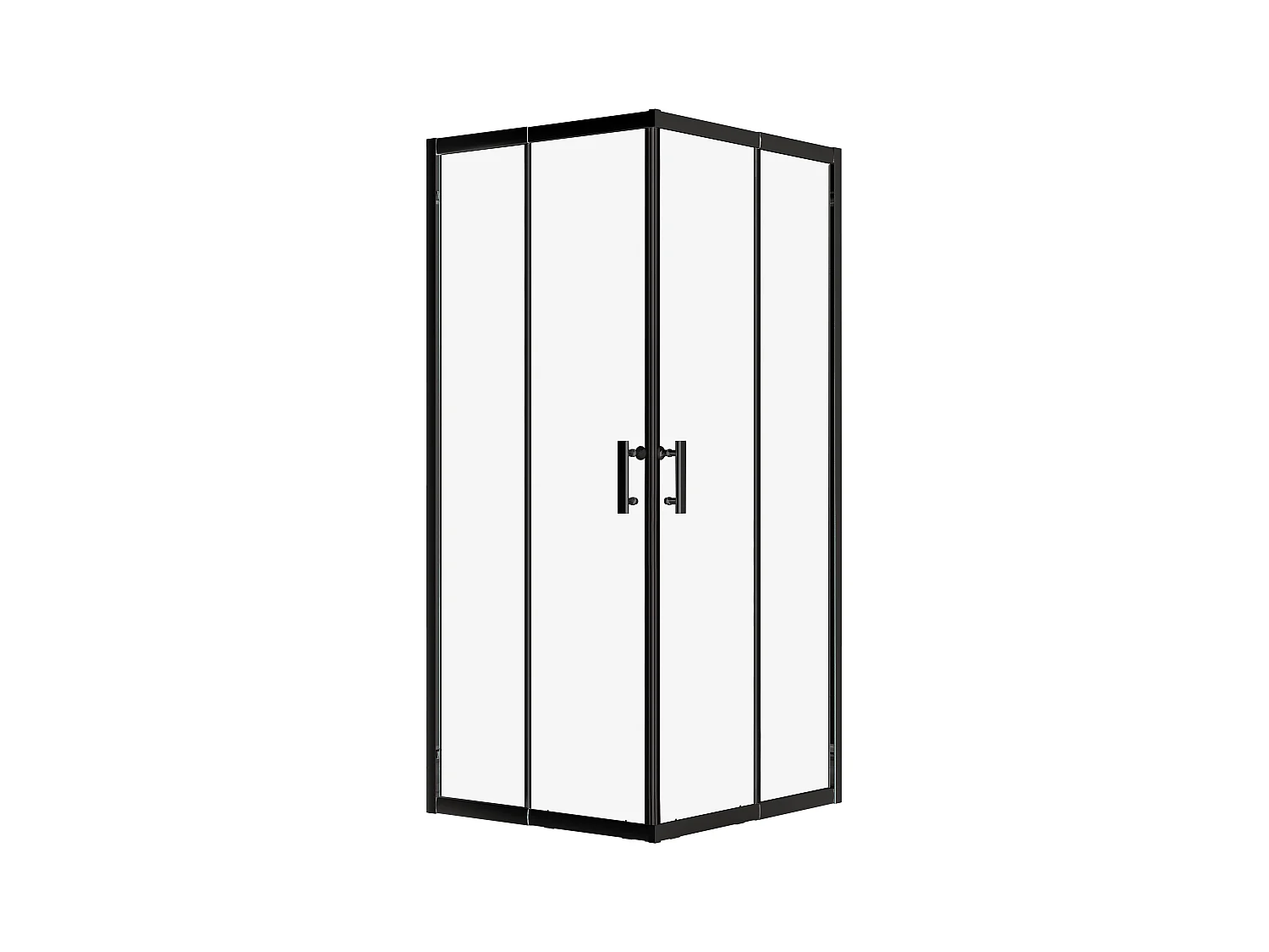 Cabine de douche carrée HELA Noir 90x90 190 cm Nano-Verre Transparent Trempé