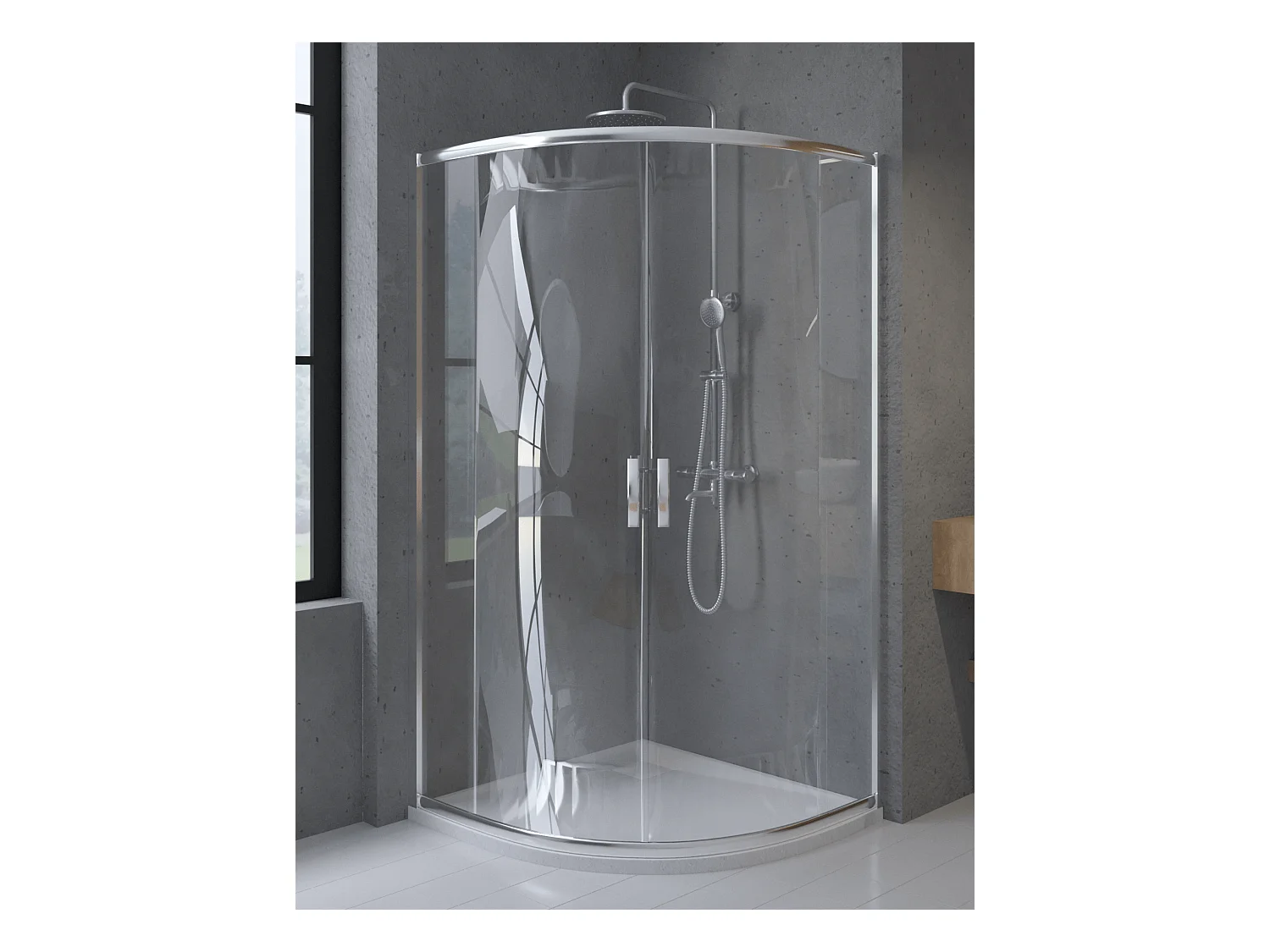 Cabine de douche quart de cercle HELA 80x80 190 cm Nano-Verre Transparent Trempé