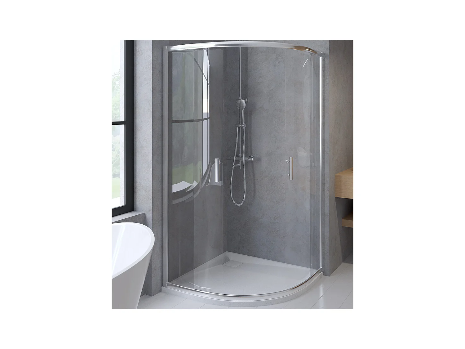 Cabine de douche quart de cercle HELA 80x80 190 cm Nano-Verre Transparent Trempé
