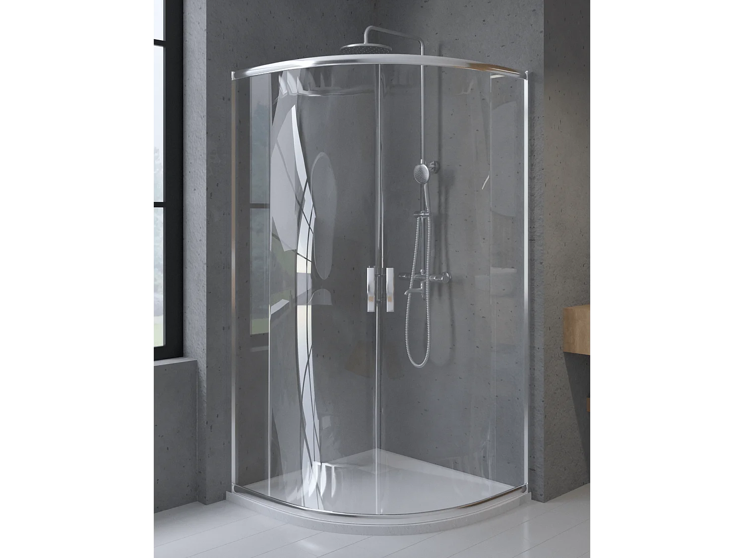 Cabine de douche quart de cercle HELA 80x80 190 cm Nano-Verre Transparent Trempé