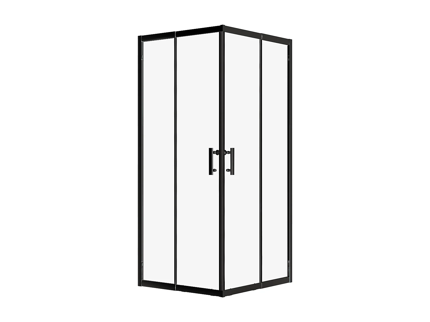 Cabine de douche carrée HELA Noir 80x80 190 cm Nano-Verre Transparent Trempé