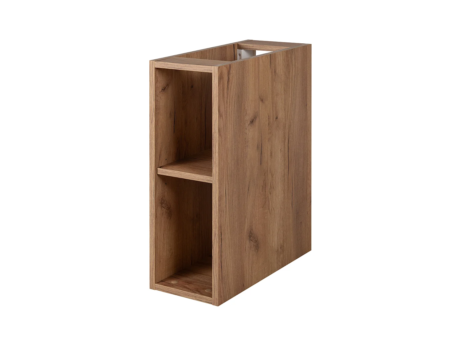 Badezimmer-Set: Schrank mit Schubladen, Schrank mit Türen und Regal 57×46×180 cm, Farbe: Eiche Craft / Cashmere, schwarzer Griff