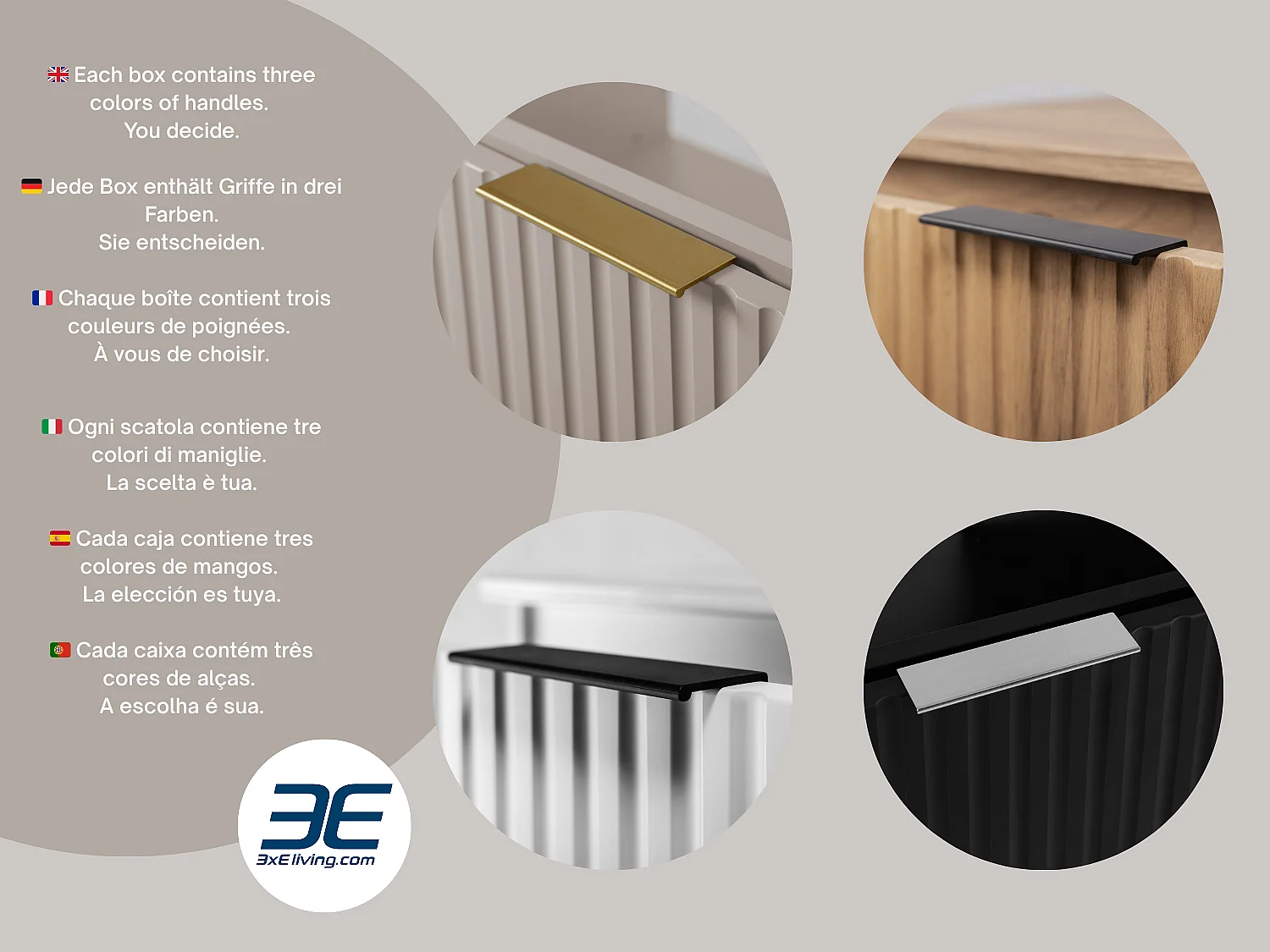 Set da bagno: mobile con cassetti e mobile con ante 57×46×160 cm, colore: nero / rovere Craft, maniglia dorata