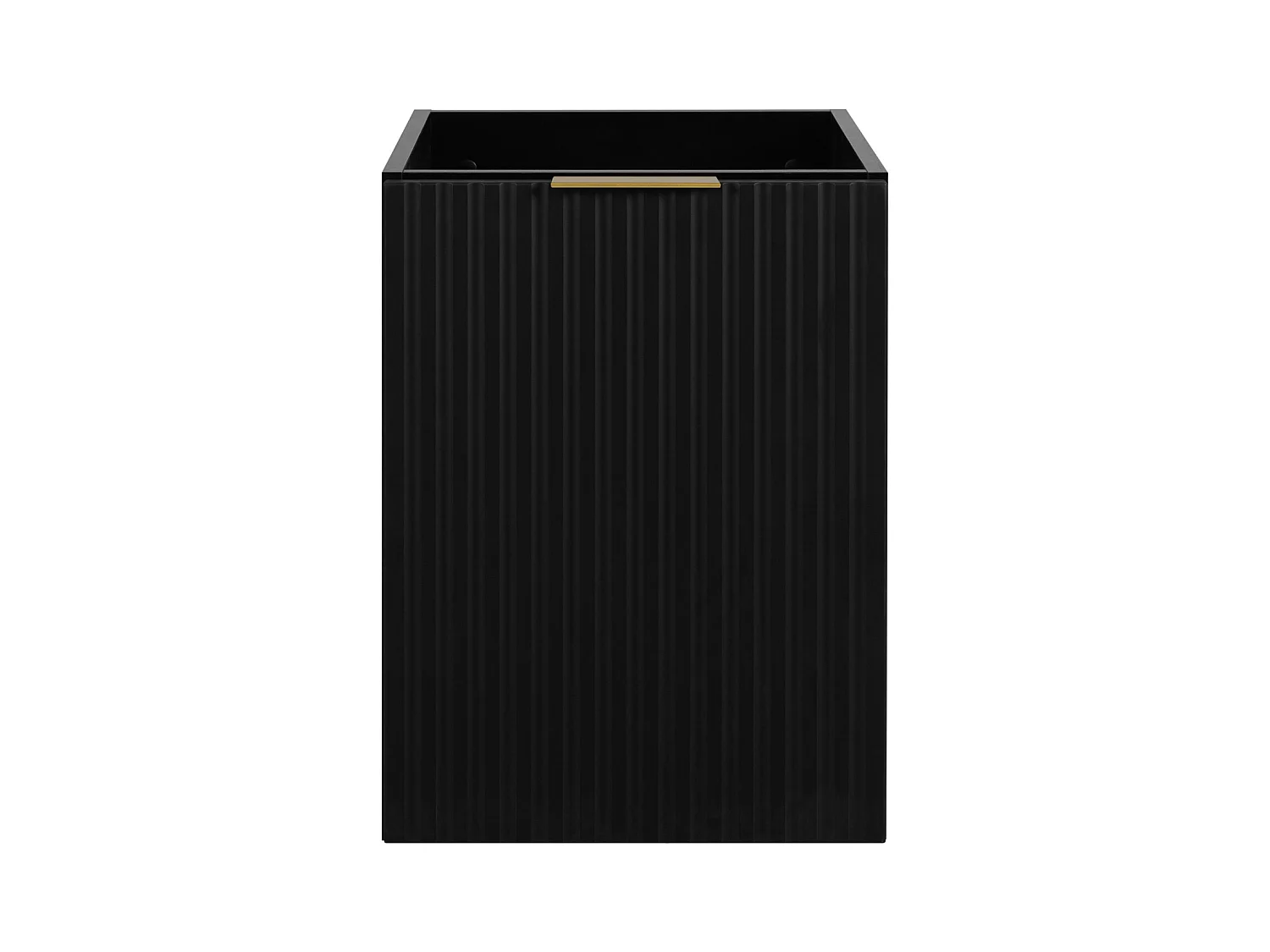 Badezimmer-Set: Schrank mit Schubladen, Schrank mit Türen und Regal 57×46×140 cm, Farbe: Eiche Craft / Schwarz, Griff Gold