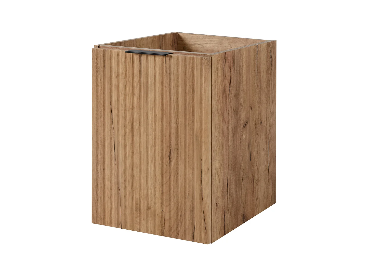 Conjunto de baño: mueble con cajones y mueble con puertas 57×46×120 cm, color: Roble Craft, tirador negro