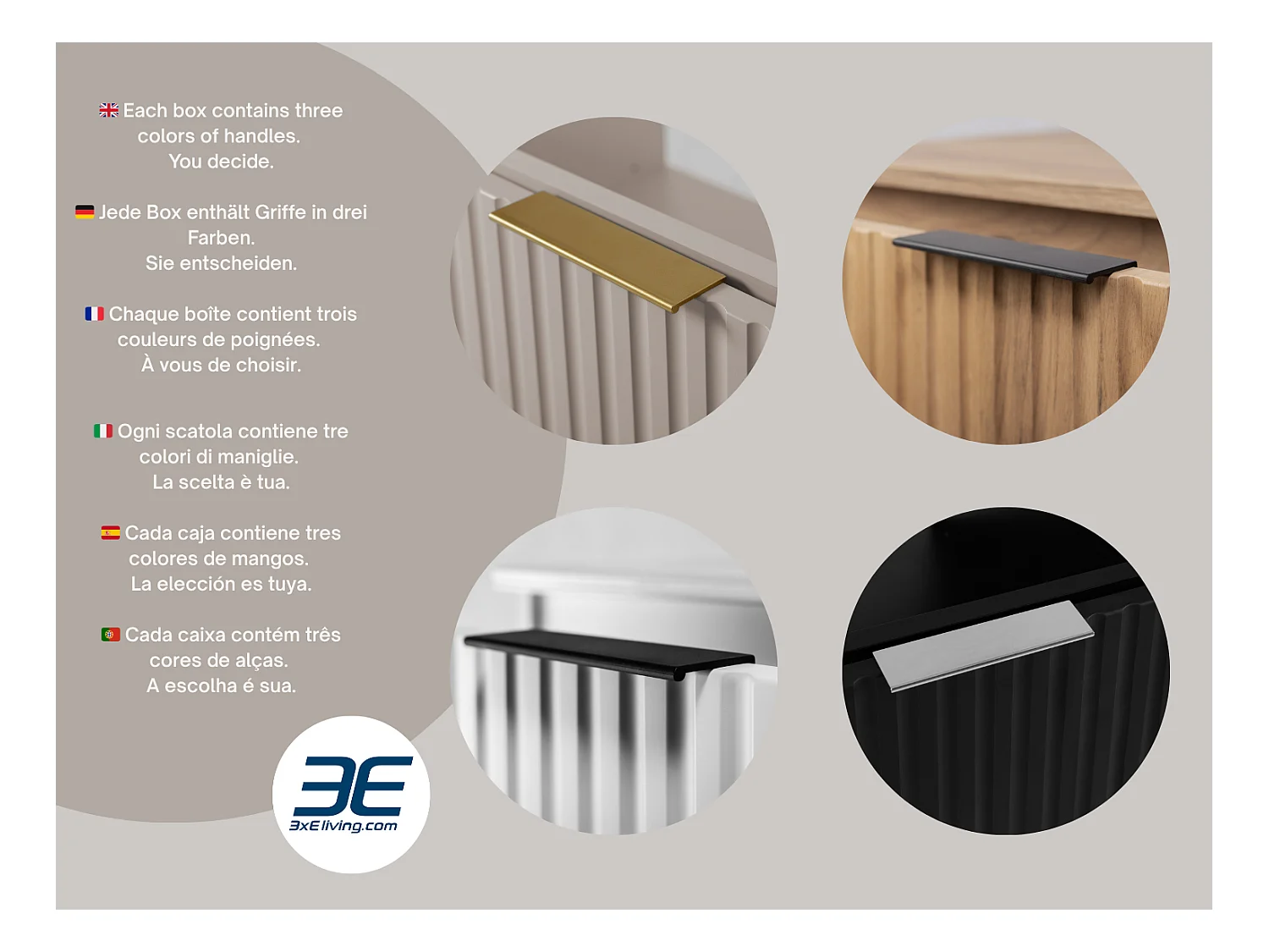 Badezimmer-Set: Schrank mit Schubladen und Schrank mit Türen 57×46×120 cm, Farbe: Eiche Craft / Eiche Craft Arbeitsplatte, schwarzer Griff