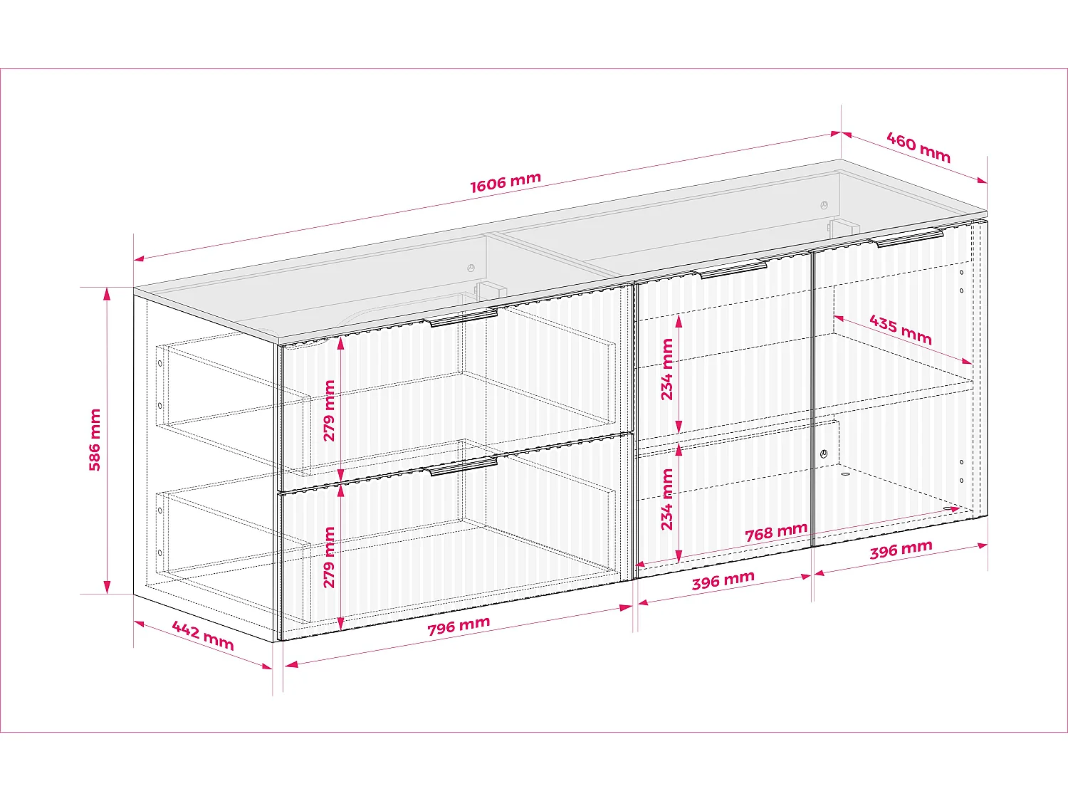 Badezimmer-Set: Schrank mit Schubladen und Schrank mit Türen 57×46×160 cm, Farbe: schwarz / weiße Arbeitsplatte, goldener Griff