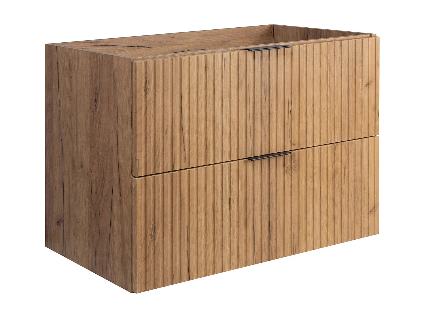 Badezimmer-Set: Schrank mit Schubladen und Schrank mit Türen 57×46×160 cm, Farbe: Eiche Craft, schwarzer Griff