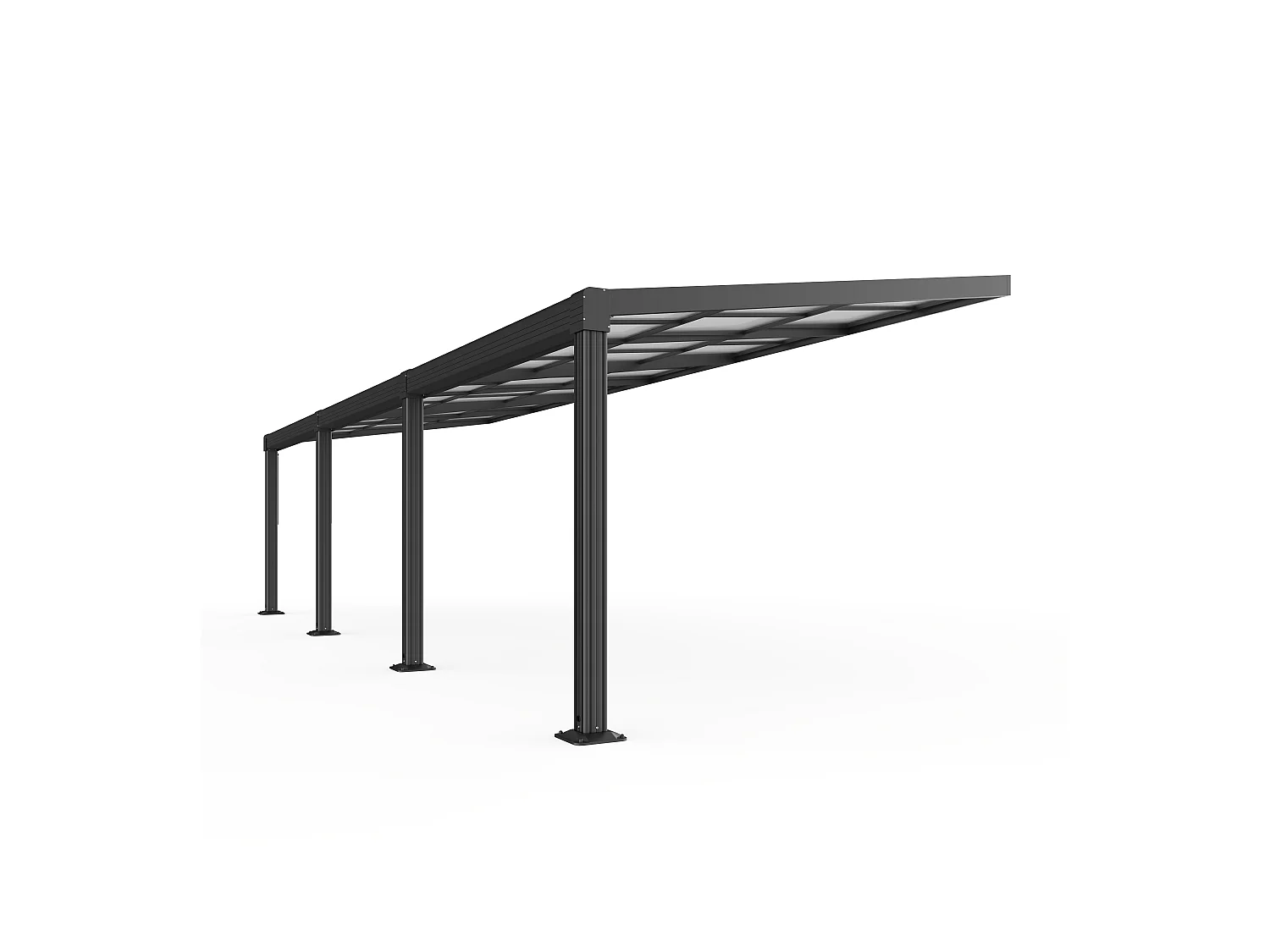 Pergola adossée en aluminium avec toit coulissant - 27 m² - anthracite - IZEDA
