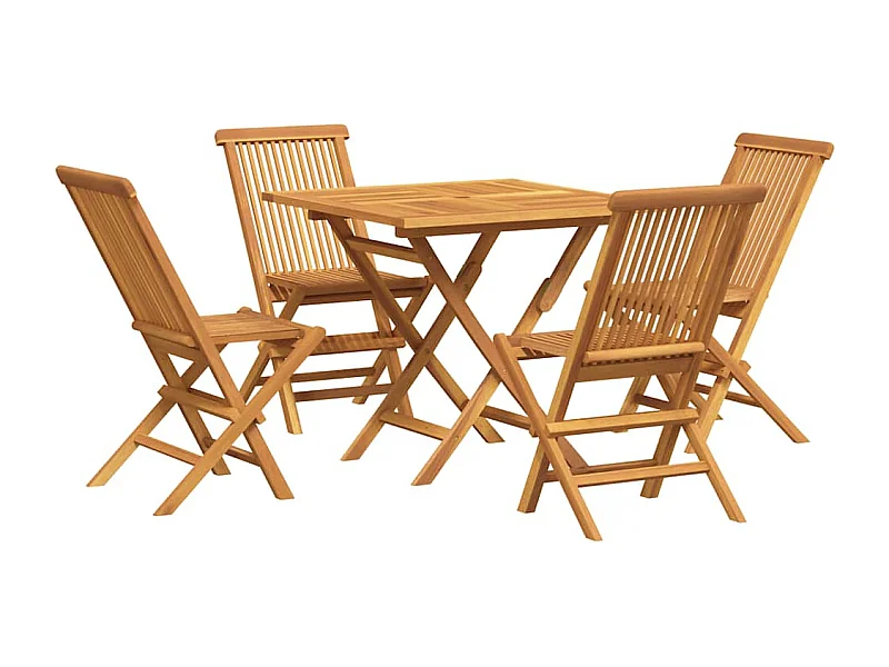 Cymir  Ensemble à manger de jardin 5 pcs Bois de teck massif